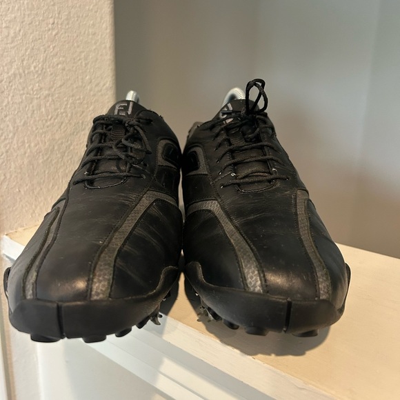 FootJoy Golf Shoes Mens 8 Superlites Black Lace Up Soft Spike Cleats - Picture 5 of 11